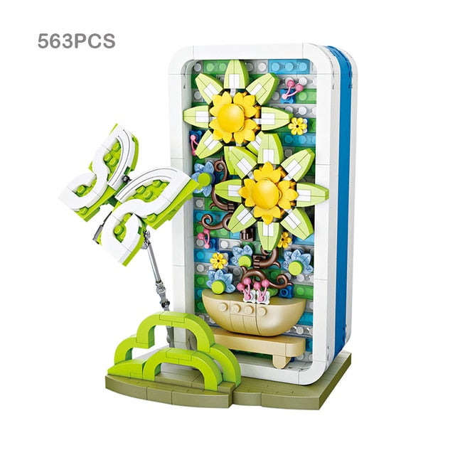 3D Micro-particle Flower Bricks Toy