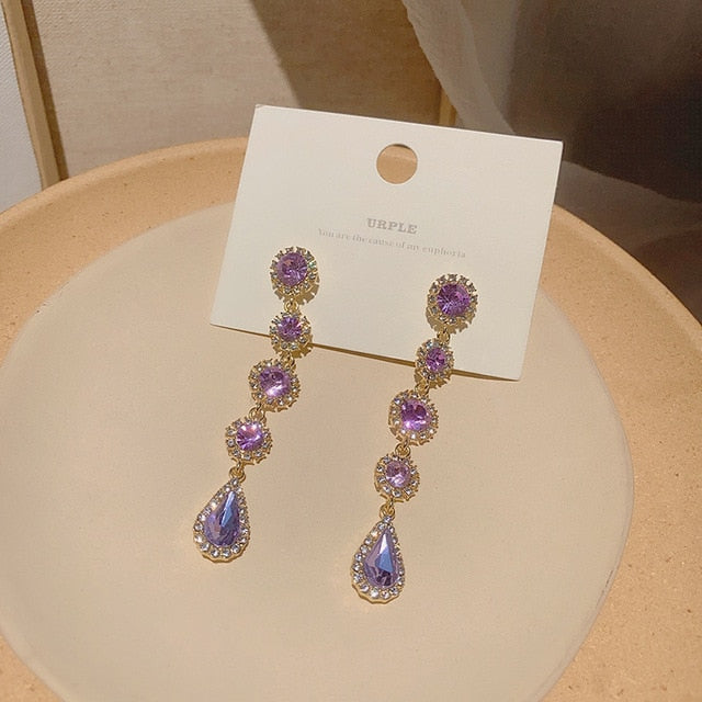 Winter Color Crystal Earrings