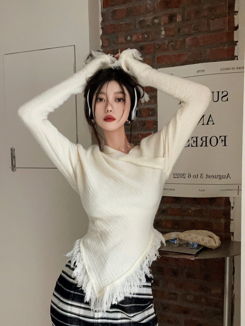 Women's V-neck Temperament Tassel Sweater