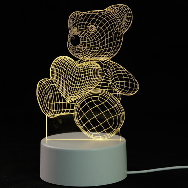 3D Teddy Bear LED Light Bear