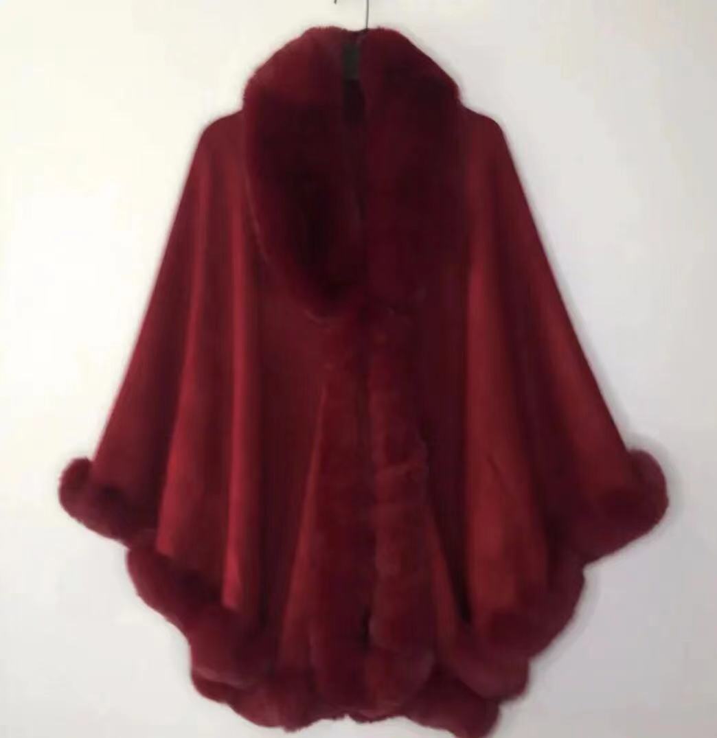 Faux Cashmere Knitted Cardigan Shawl Cloak