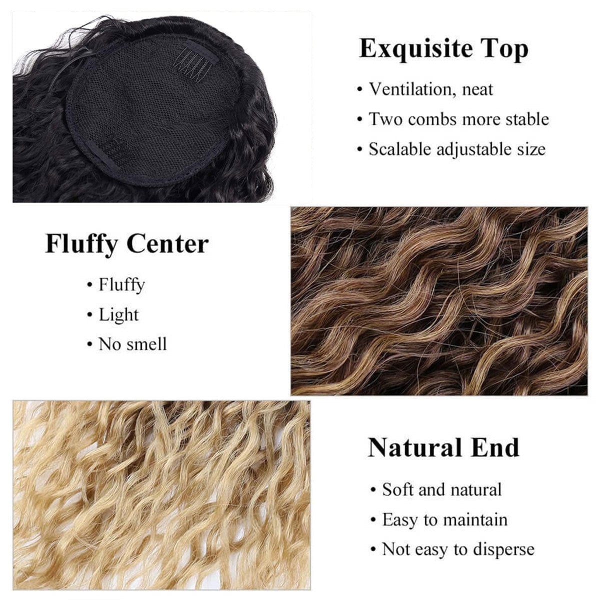 Synthetic Drawstring Curly Ponytail