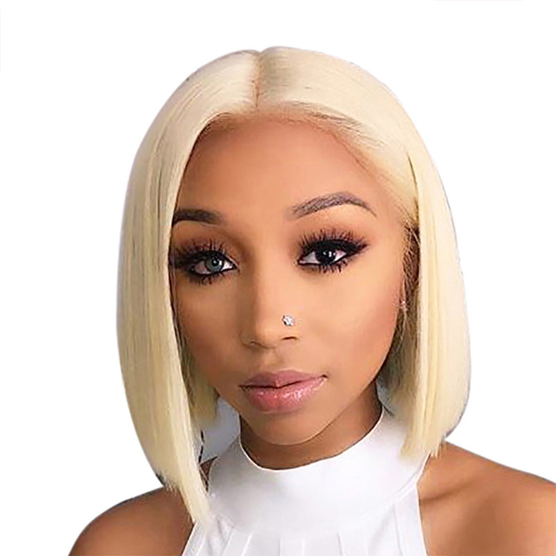 Blond short straight wig