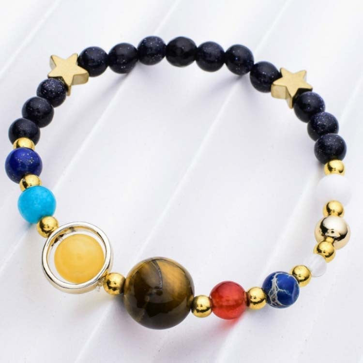 Universe Galaxy Solar System Eight Planets Bracelet Guard XINGX Natural Stone Beads Bracelet Seven-vein Bracelet