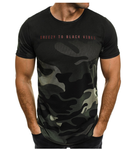 Short Sleeve Camouflage Loose Fit T-Shirt