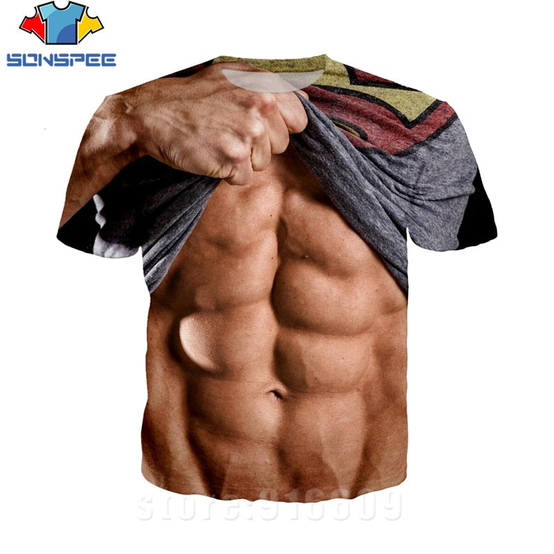 3D Printed Sexy Muscle T-shirts