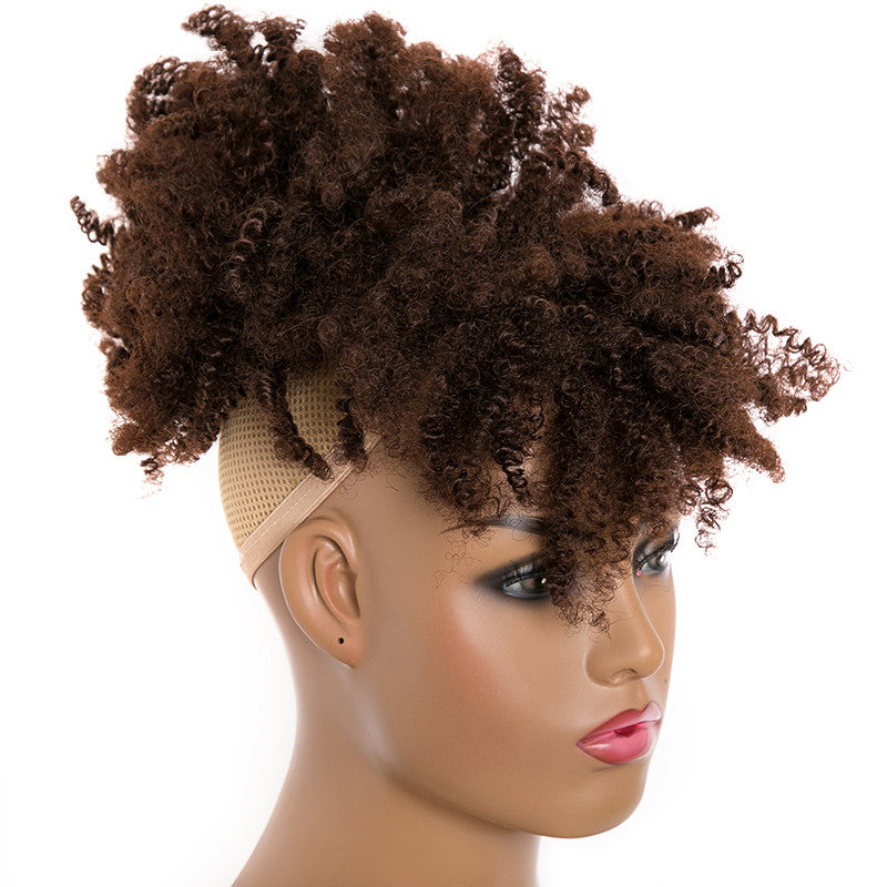 Afro Curly Coils Bangs and Puff