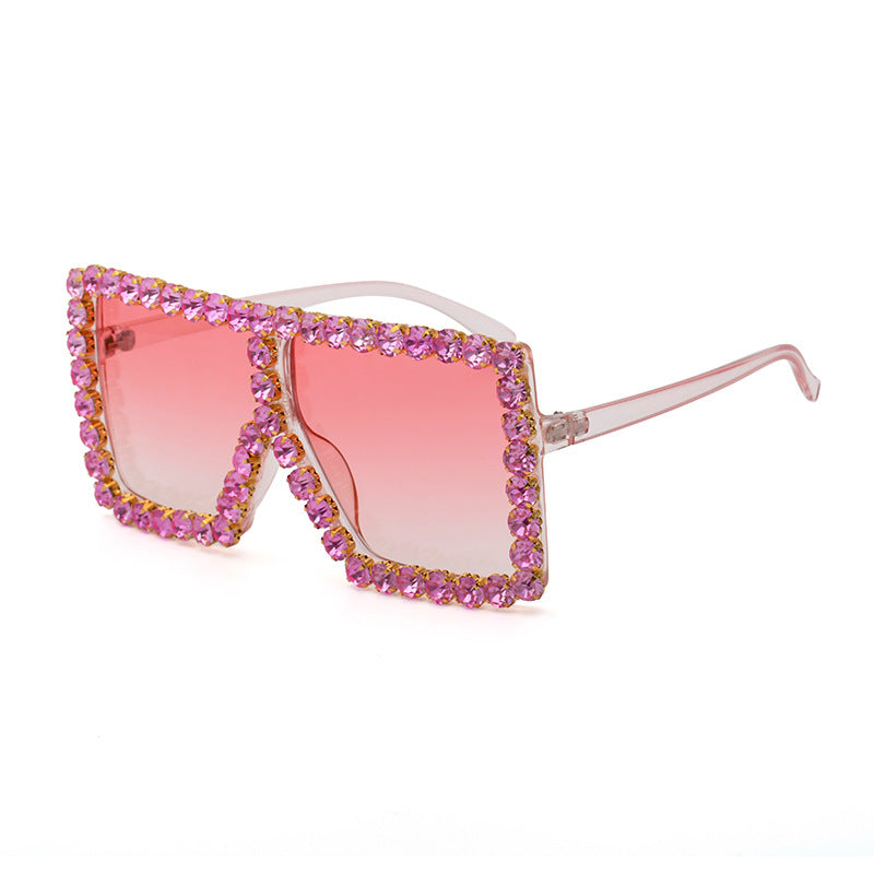 Diamond-studded fashion net red same sunglasses