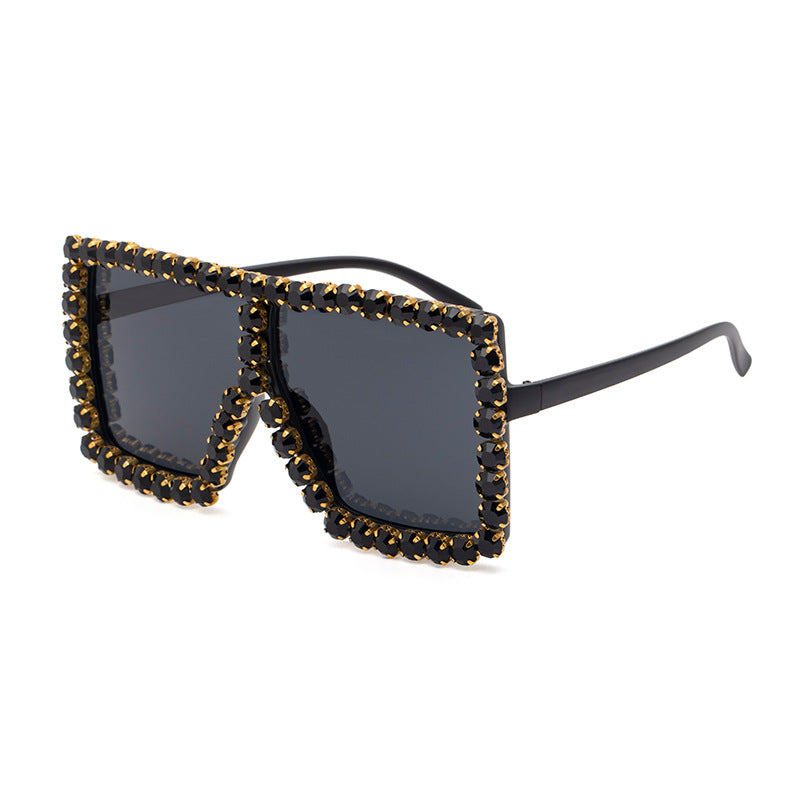 Diamond-studded fashion net red same sunglasses