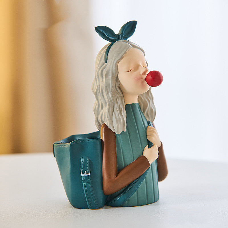 Bubble Girl Study Room Decoration Home Living Room Storage Pen Holder