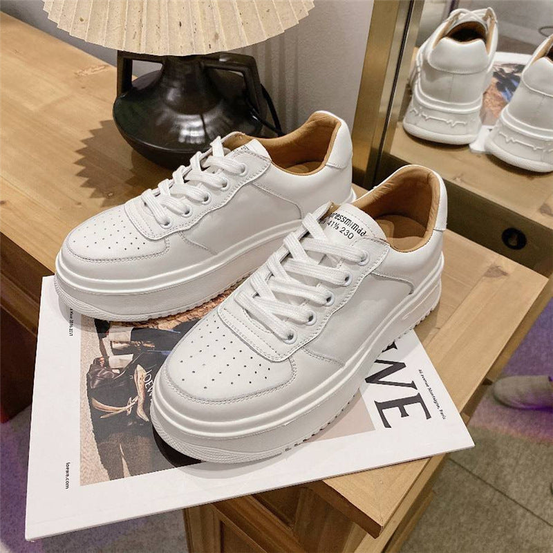 Lace-Up Platform Flat Shoes Platform Sneakers