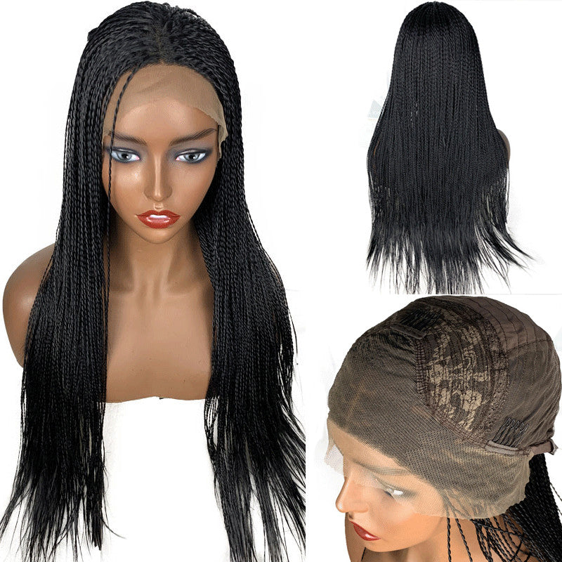 13x6 Braided Wigs Synthetic Lace Front Wig Blac