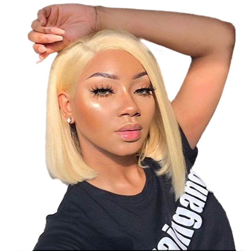 Blond short straight wig