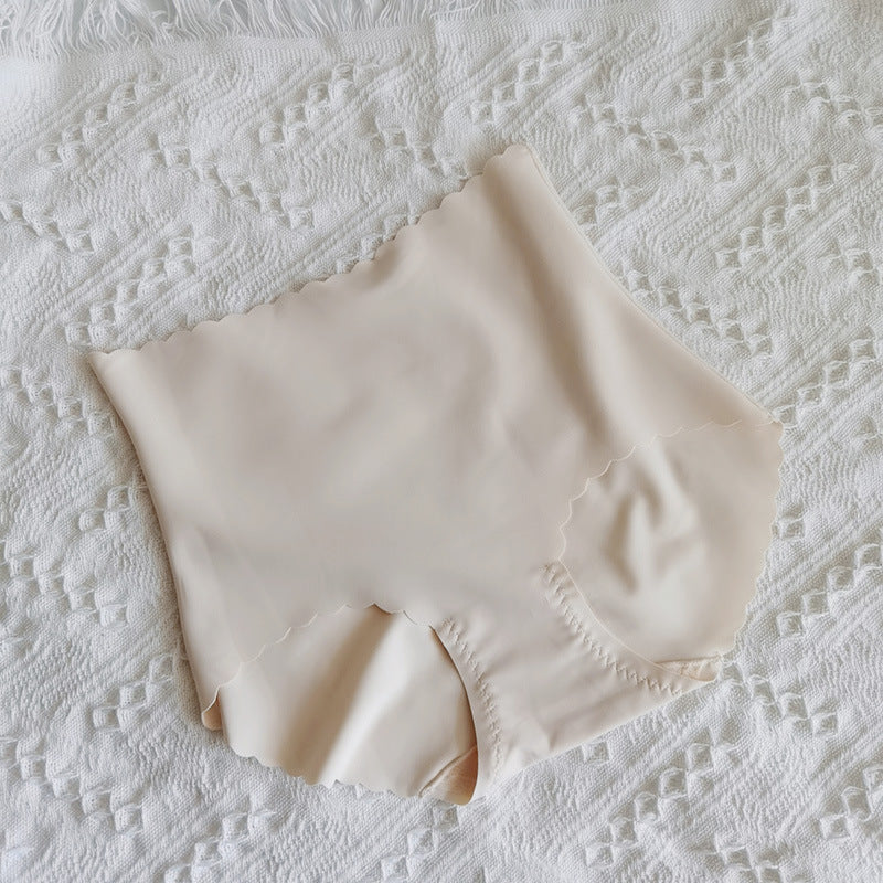 No Trace Casually Cut Mid-high Waist Light Belly Ice Silk Underwear