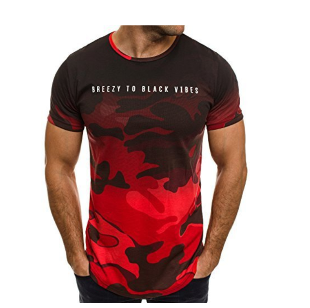 Short Sleeve Camouflage Loose Fit T-Shirt