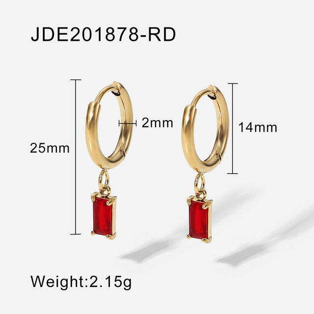 Hoop Earrings With Diamanté Drop