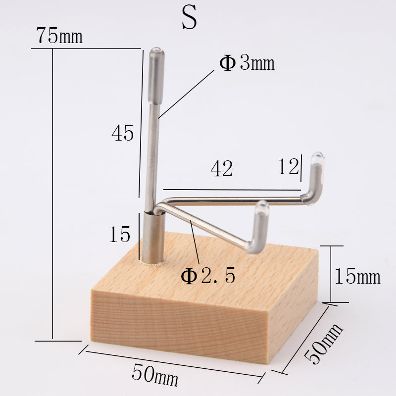 Wood Base Stone Display Rack