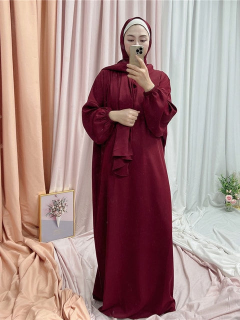 Abaya Long Dresses Women with Scarf