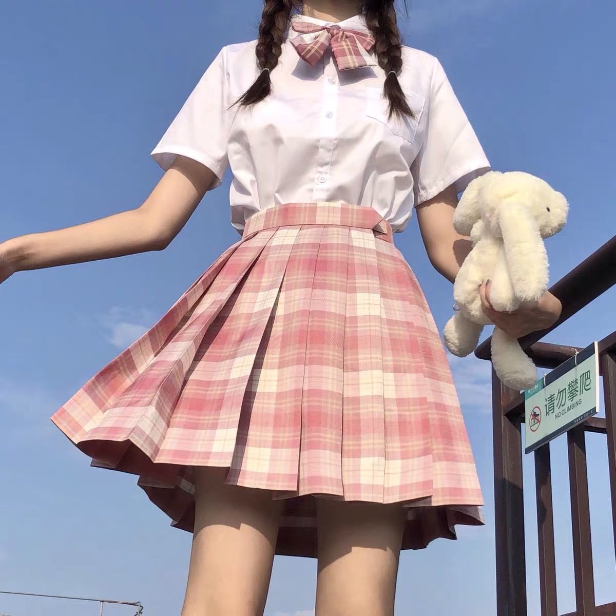 Jk Uniform Plaid Skirt Spring And Summer Female Student Fashion Suit College Style Shirt Pleated Skirt