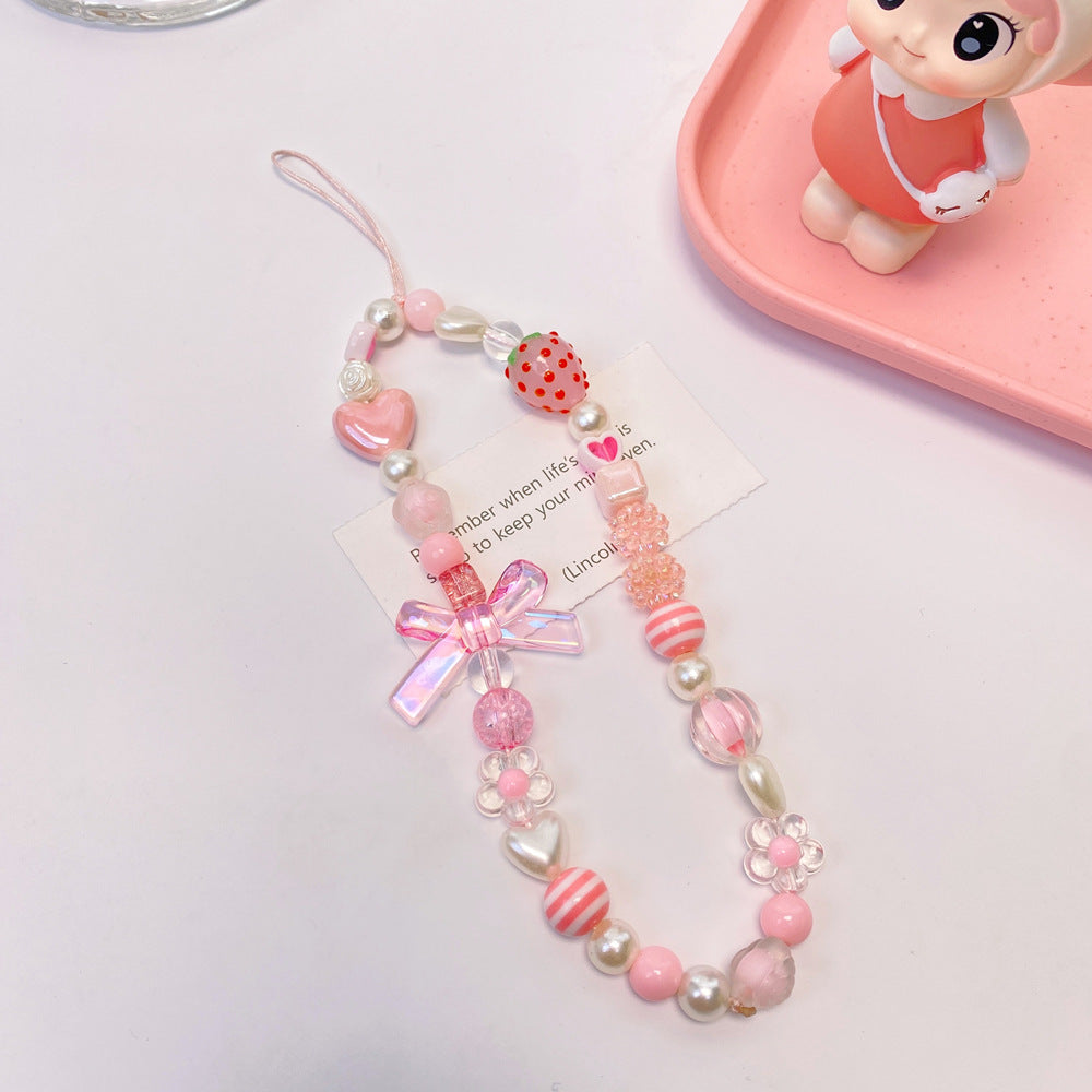 Strawberry Accessories Cell Phone Lanyard Beads