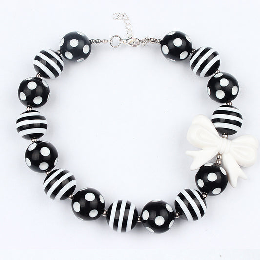 Children's Handmade Beaded Bow Necklace All-match Clothing Accessories