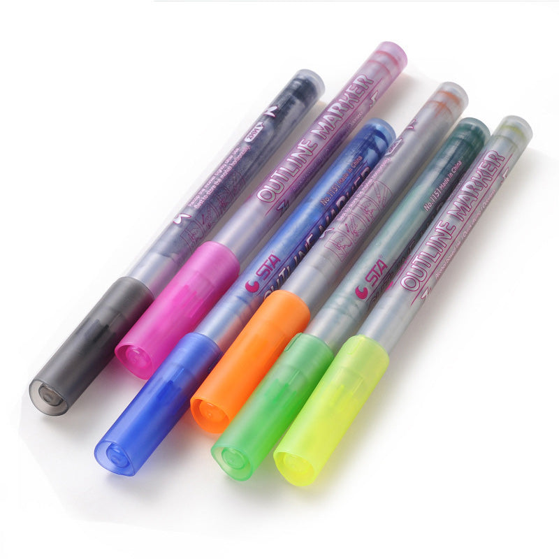 Colorful pen hand drawn doodle outline pen