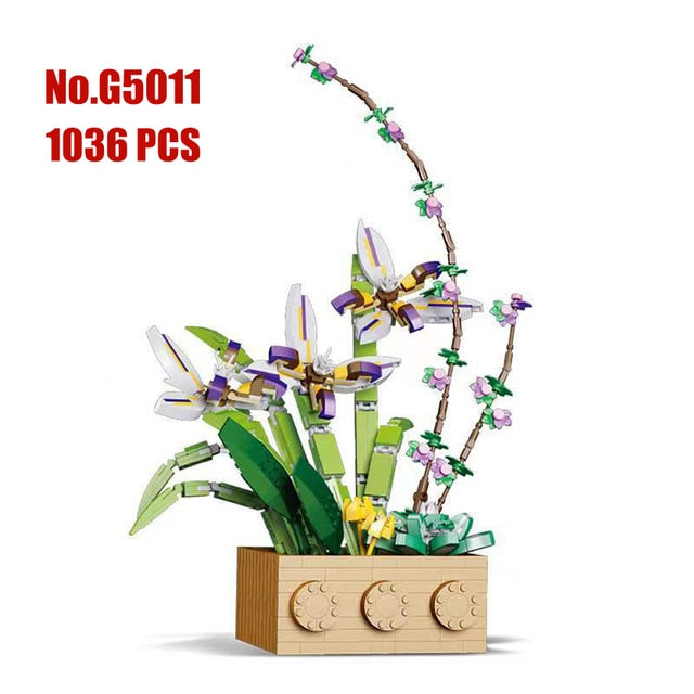 Flower Orchid Building Blocks Toy