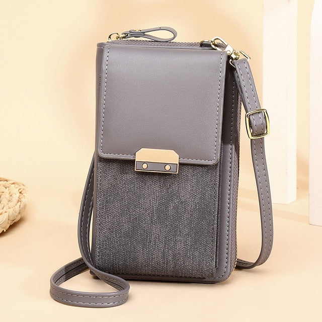 PU Leather Ladies Wallet Crossbody Bag