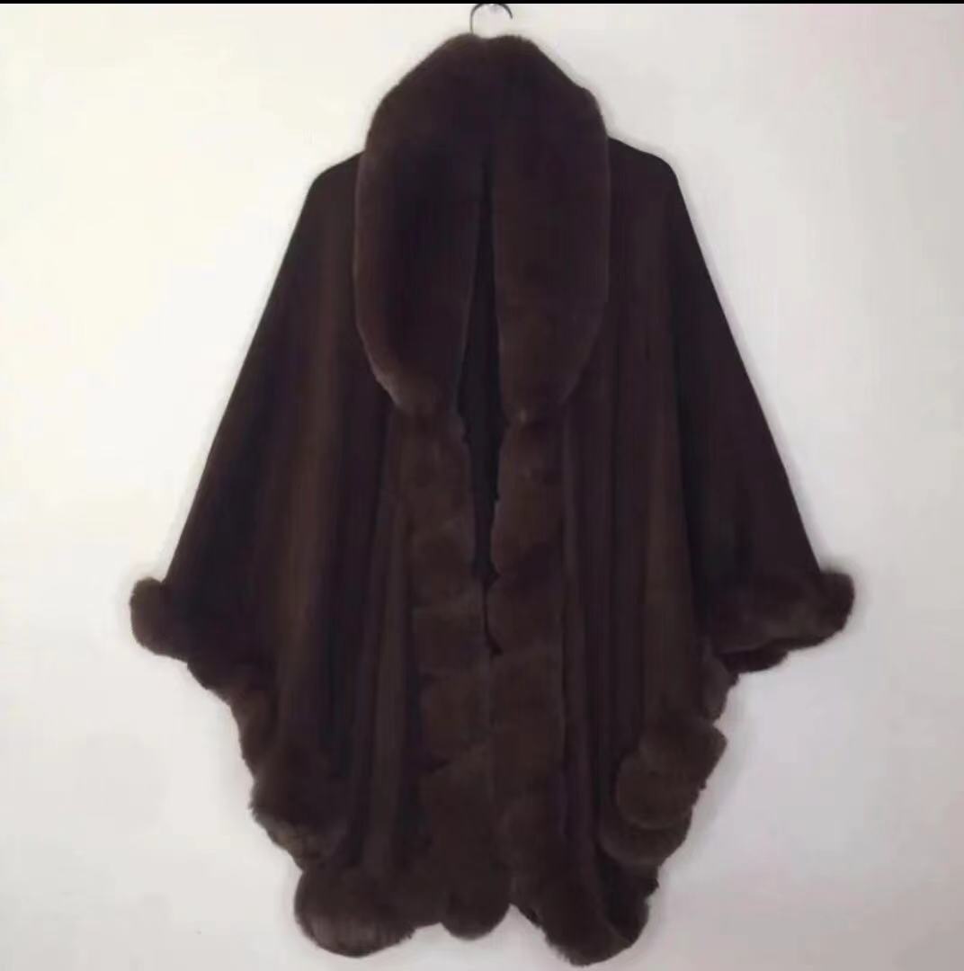 Faux Cashmere Knitted Cardigan Shawl Cloak