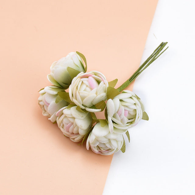 6Pcs Silk Mini Roses Buds