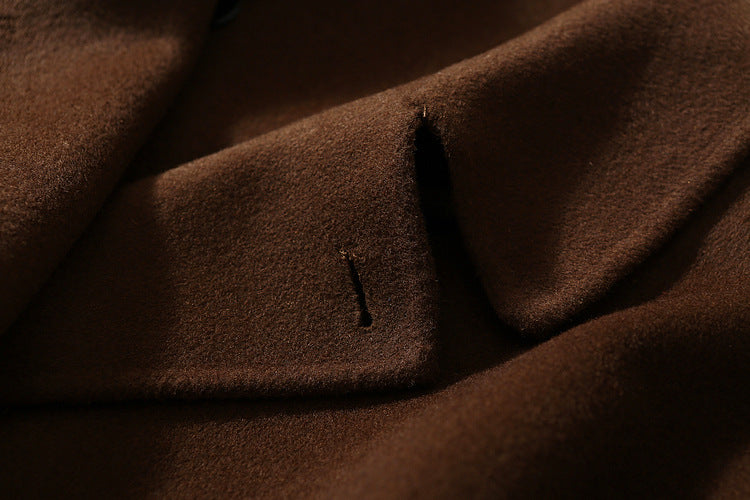 Double-faced Woolen Coat With Wool Horn Buttons