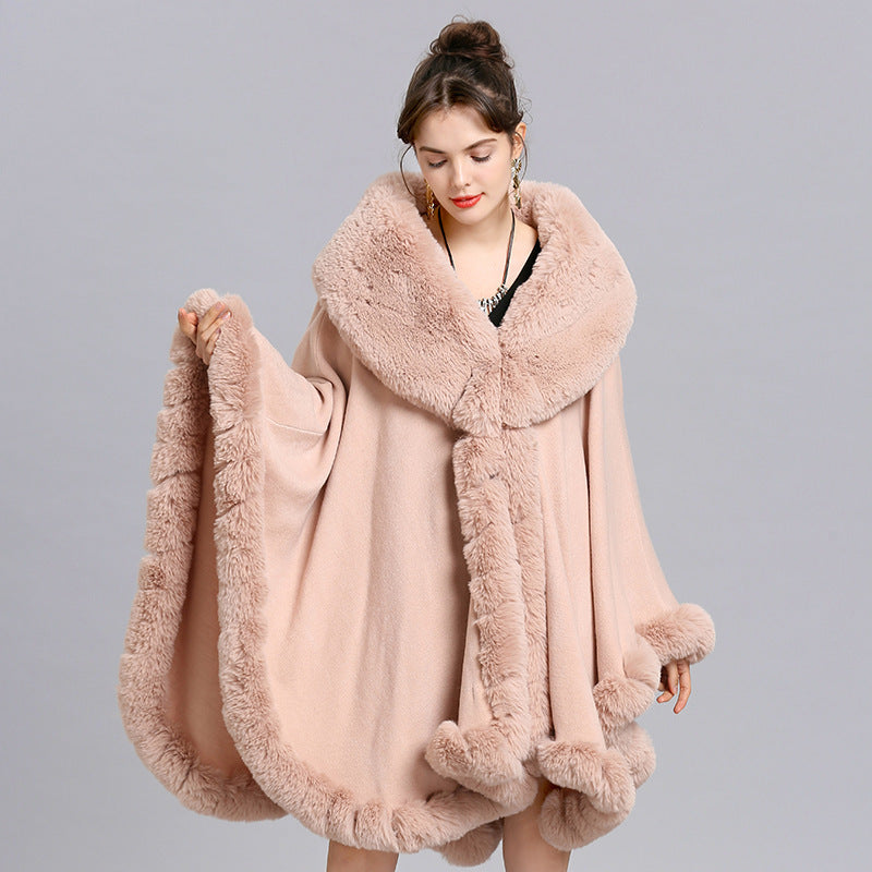 Faux Cashmere Knitted Cardigan Shawl Cloak