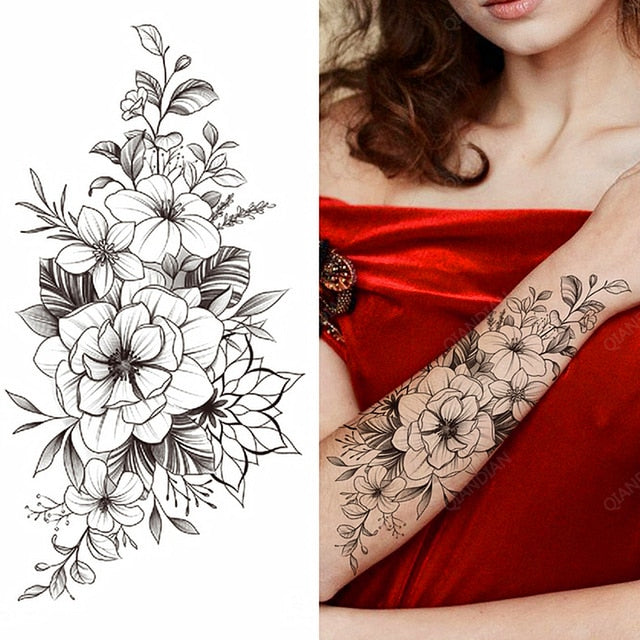 Flowers and Animals Body Tattoos