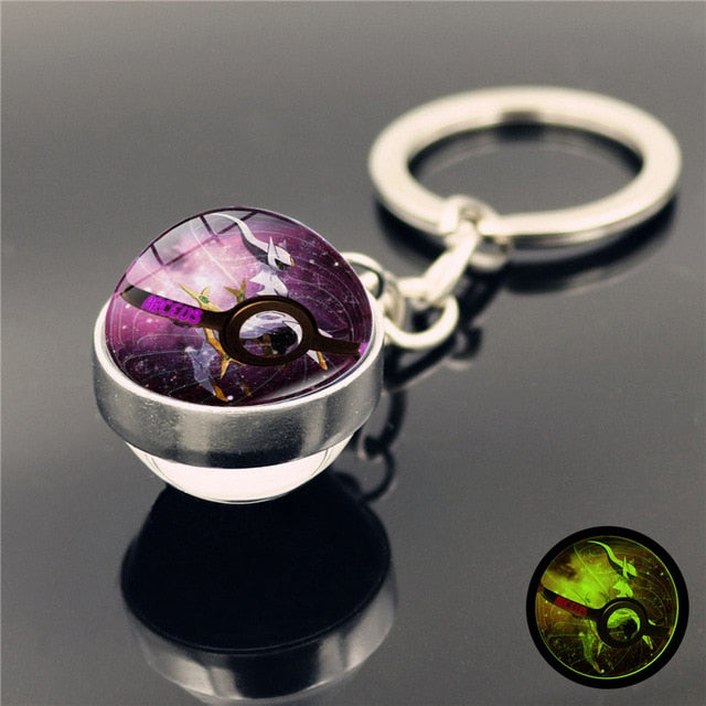 Glass Ball Pendant Cartoon Keychain