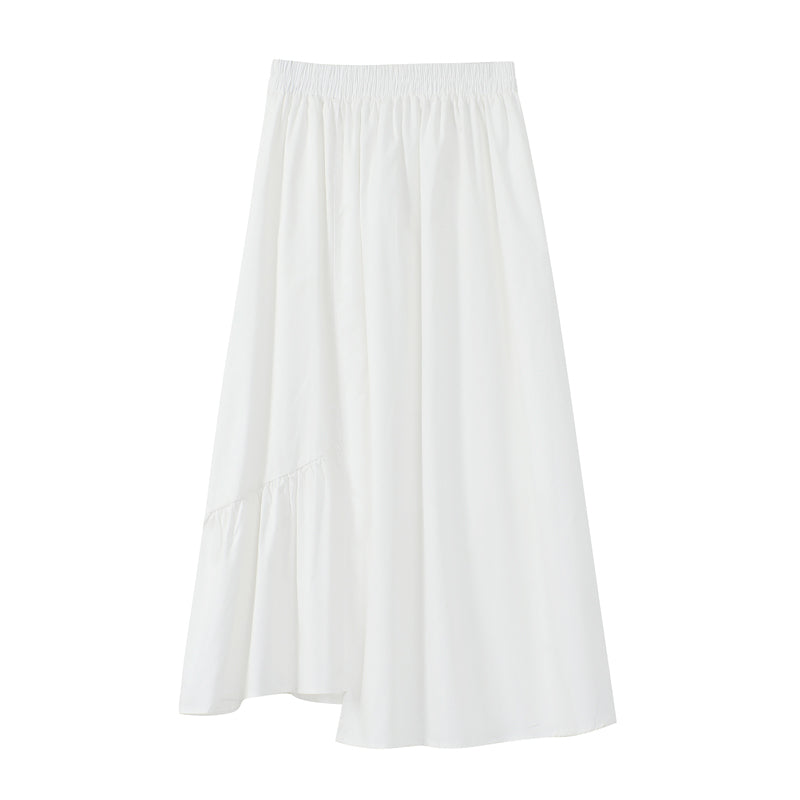 Summer High-waist Design Feels Thin A-line Mid-length Skirt