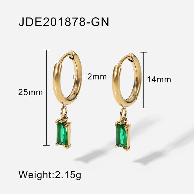 Hoop Earrings With Diamanté Drop