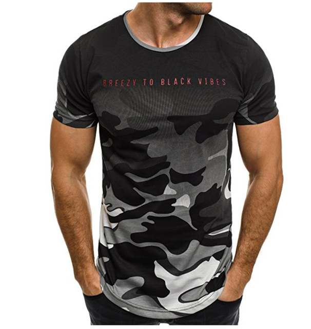 Short Sleeve Camouflage Loose Fit T-Shirt