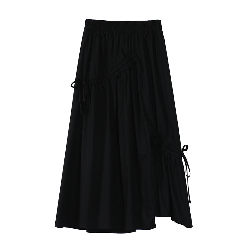 Summer High-waist Design Feels Thin A-line Mid-length Skirt