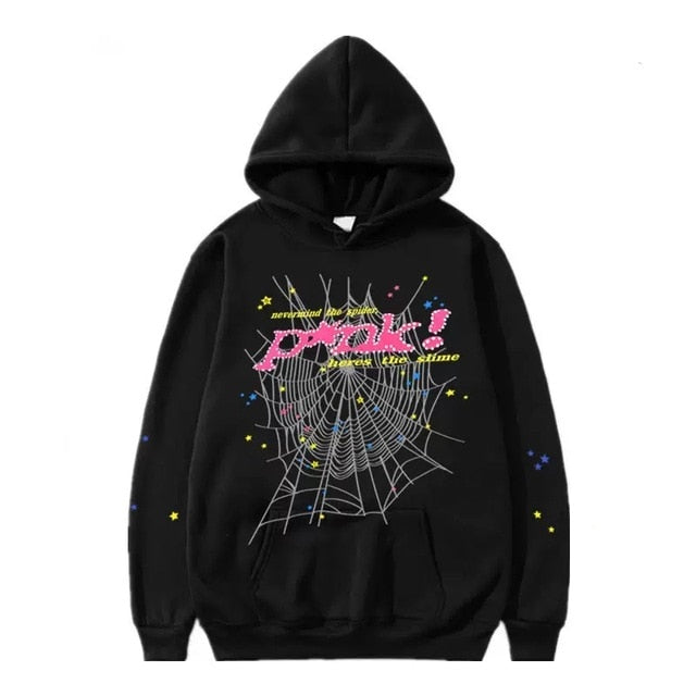 Spider Letter Prints Hoodies