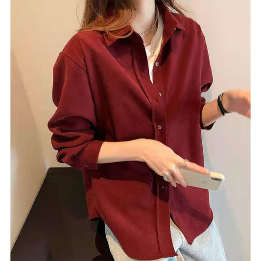 Top Corduroy Temperament Retro Hong Kong-flavored Brushed Shirt Coat