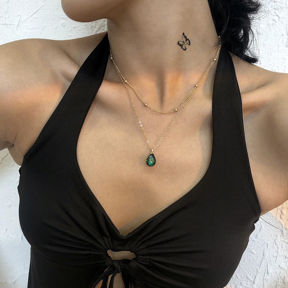 Geometric Simple Retro Double Clavicle Chain