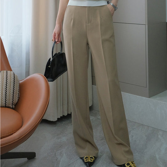 High-Rise Slim Fit High Waist Loose Straight Slimming Draping Casual Suit