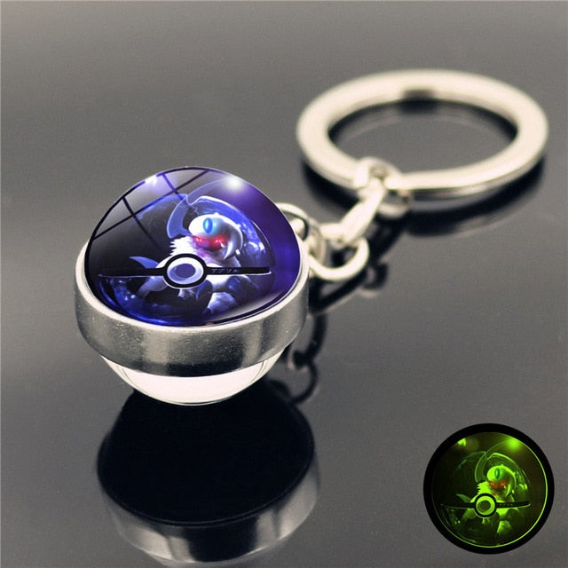 Glass Ball Pendant Cartoon Keychain