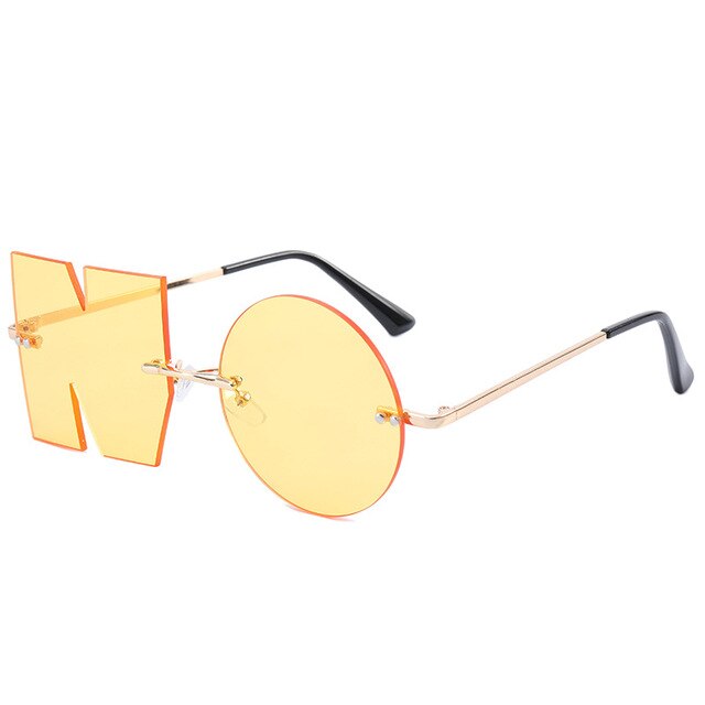 Rimless NO Letter Sunglasses