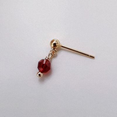 Flower round vintage burgundy crystal asymmetric earrings