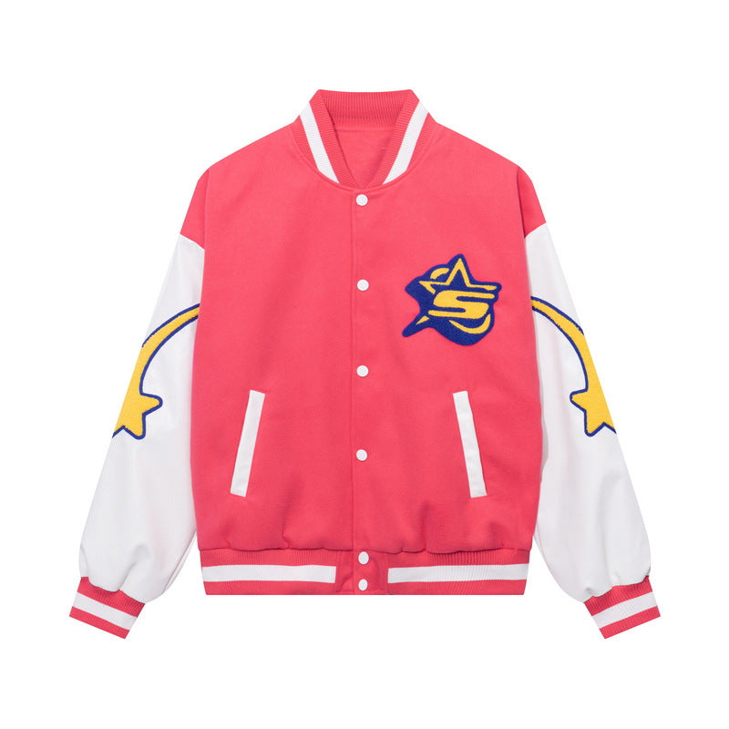 Star Baseball Uniform Retro Trend Personality Fashion Casual Couple Jacket