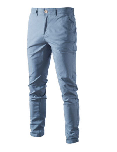 Solid Color Slim Fit Men's Pants