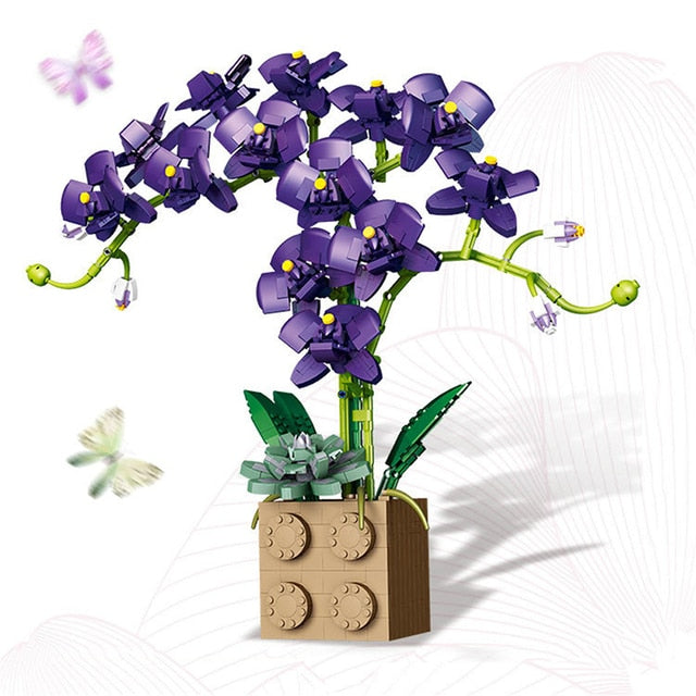 Flower Orchid Building Blocks Toy