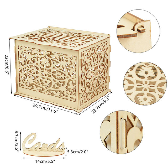 Wooden Wedding Gifts Card Boxes