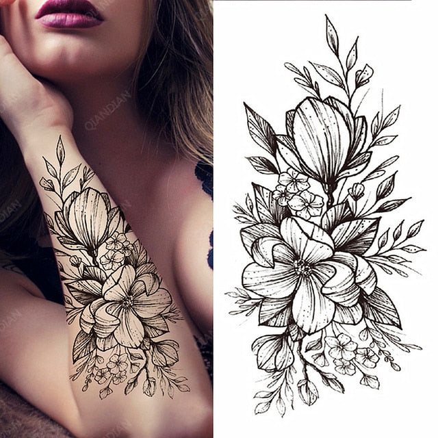 Flowers and Animals Body Tattoos